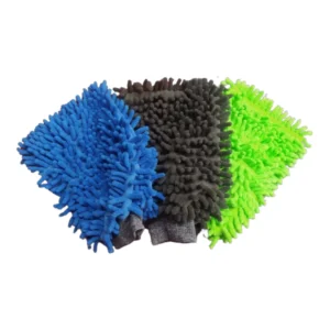 Set de 3 unidades del guante de microfibra para lavado automotriz seguro.
