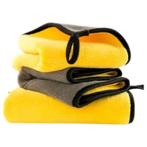 Paquete de 6 paños microfibra 600 gsm doble cara para detailing y encerado automotriz.