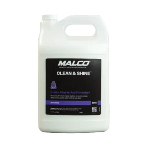 Galón de Malco Clean and Shine, limpiador y protector UV para interiores de autos.